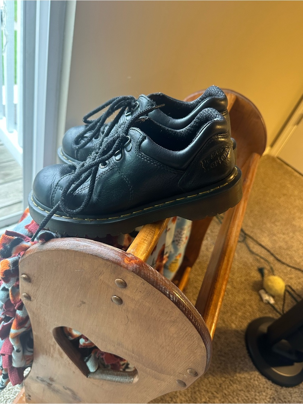 Dr. Martens Black Leather Low-Top Lace-Up Shoes